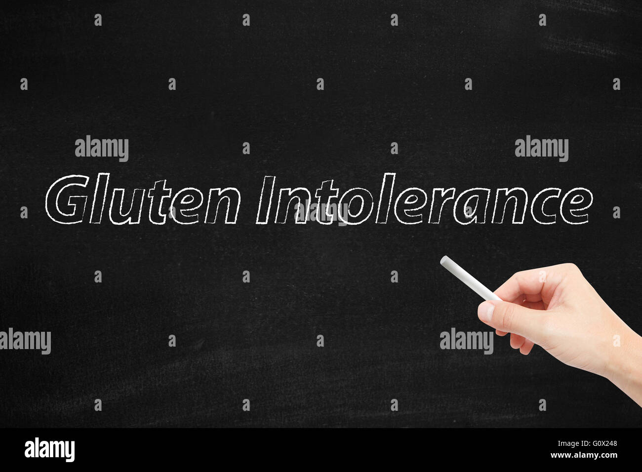 Gluten Intolerance written on a blackboard Stock Photo