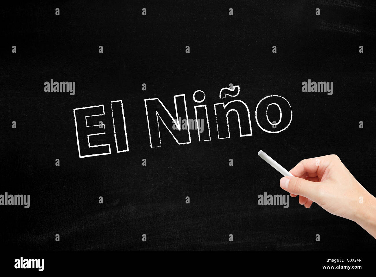 El Nino written with chalk Stock Photo