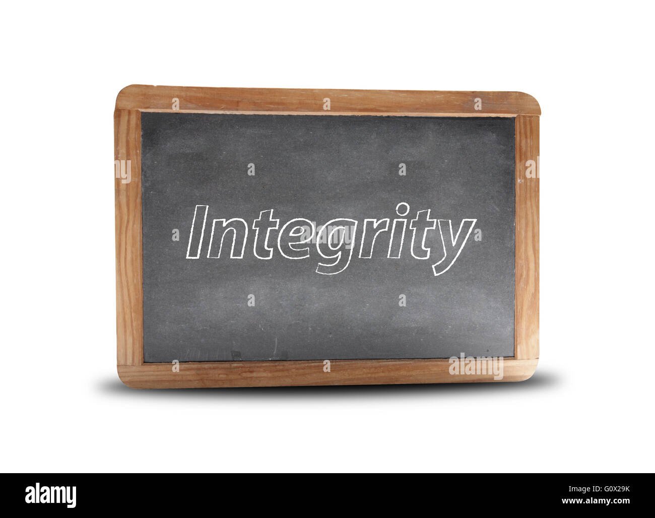 Integrity written on a blackboard Stock Photo