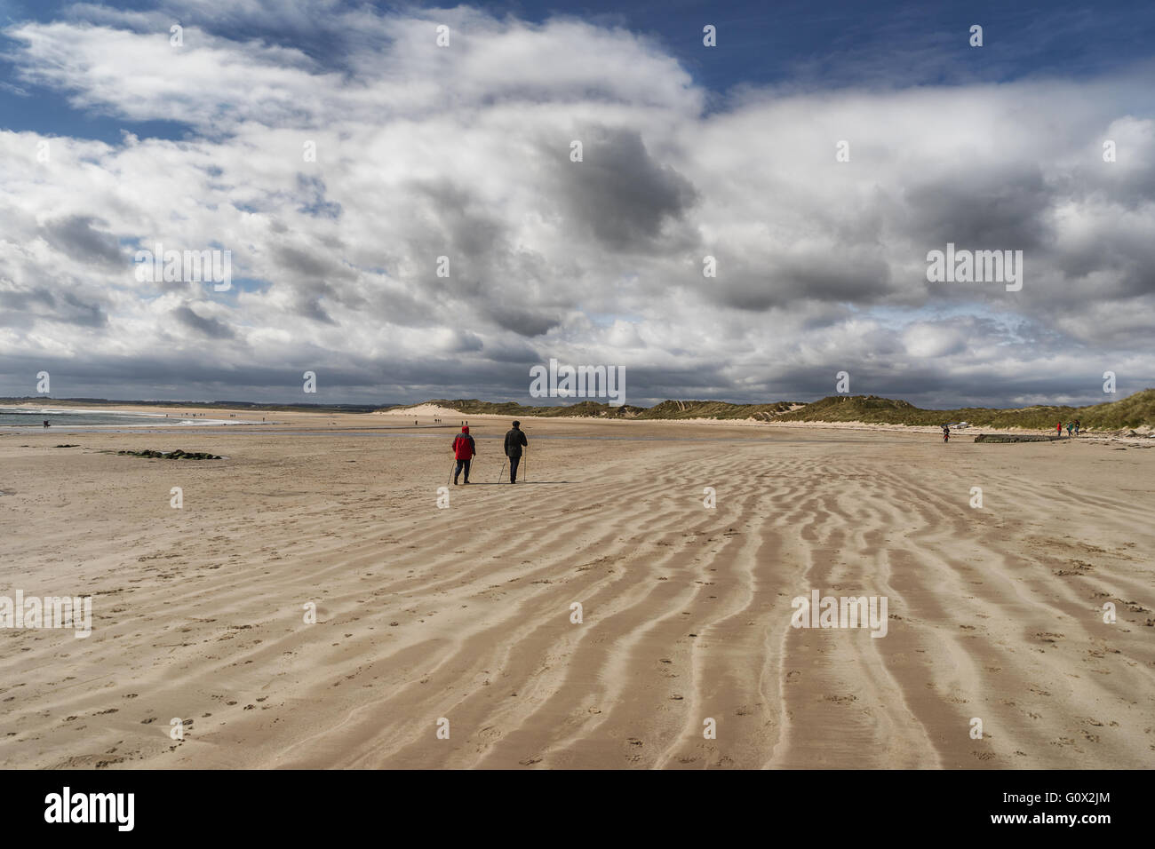 Beadnell beach on the coast of Northumbria Stock Photo