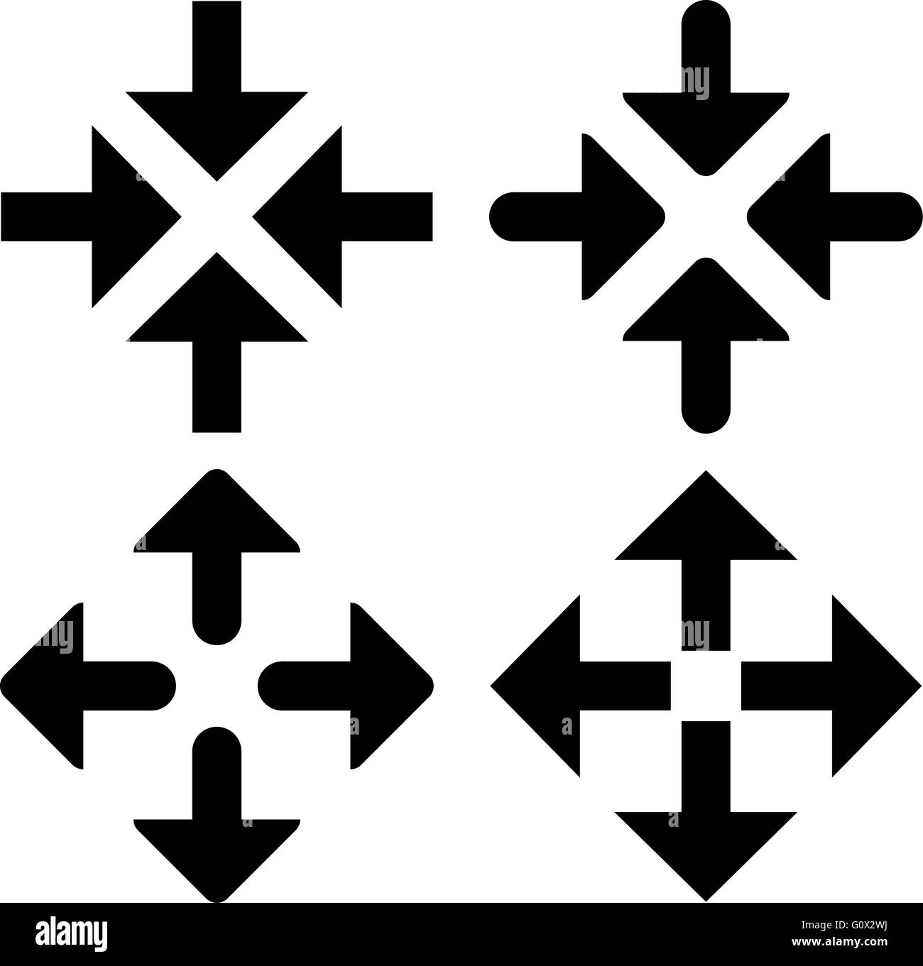 Collection of black arrow symbols Stock Vector