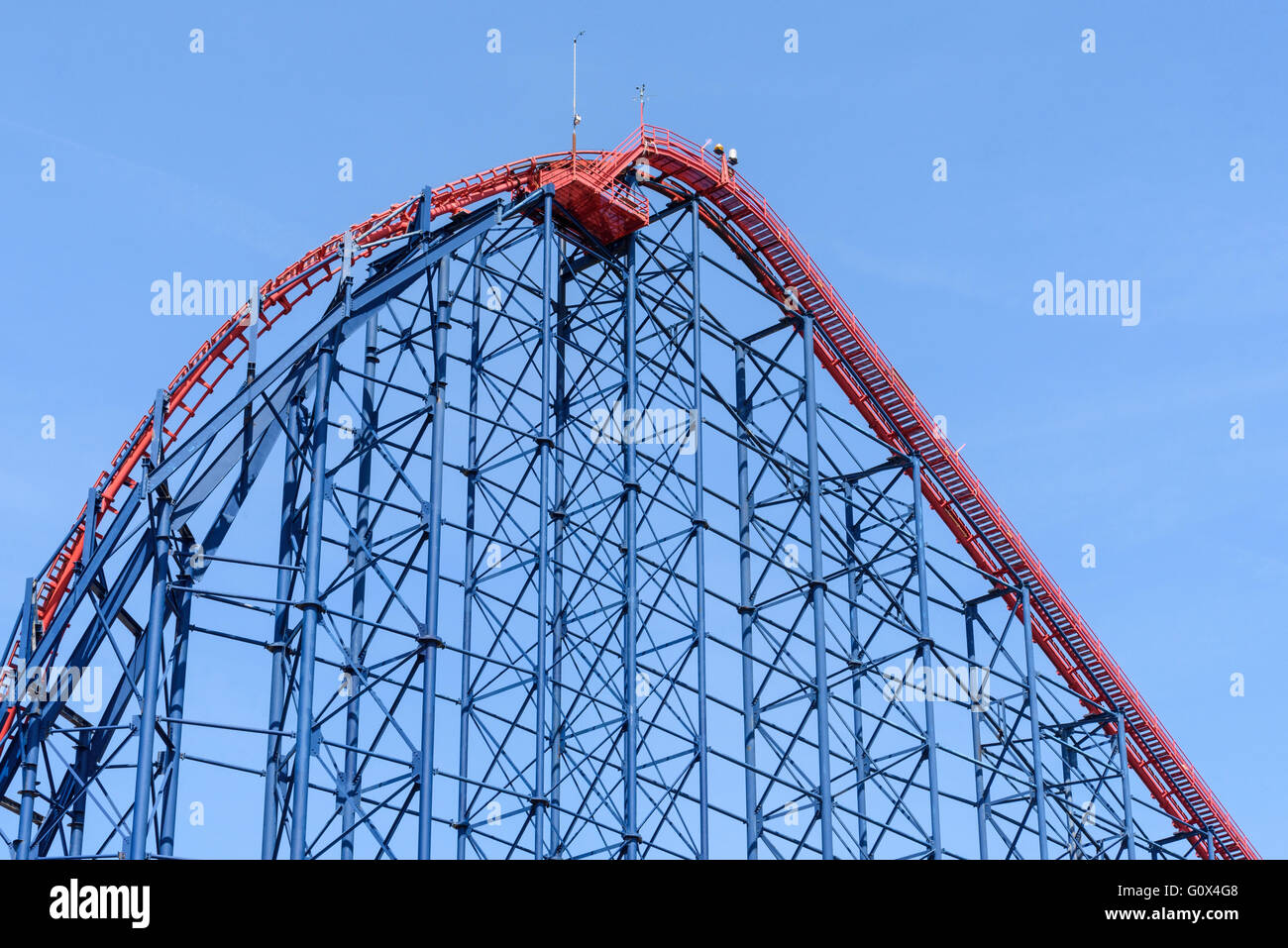 The highest point of "The Big One" roller coaster at Blackpool Pleasure
