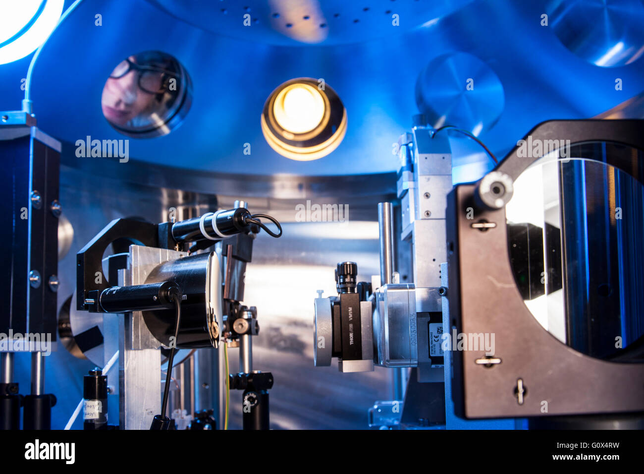 Research group of the Laser and Plasma Physics Laboratory of Prof. Pretzler in the Heinrich-Heine-University Dusseldorf Stock Photo