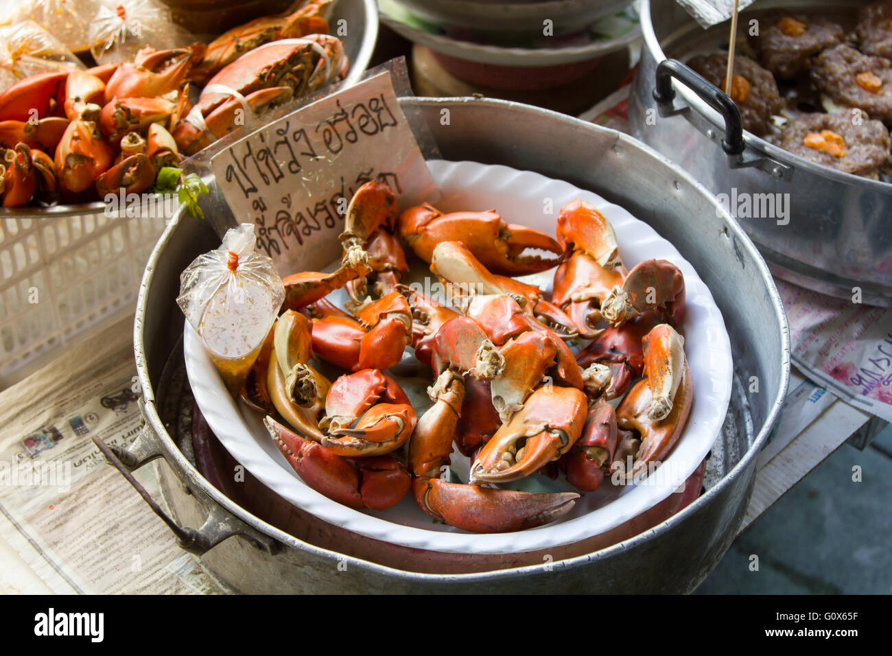 Thai street food market, photo taken in Thailand Stock Photo - Alamy
