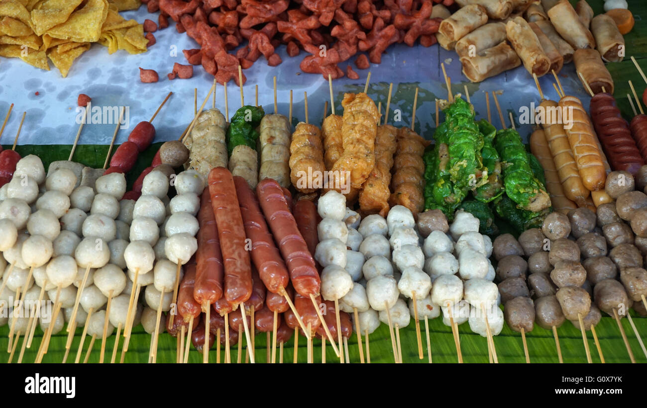 asian street food withfresh grilled meat Stock Photo - Alamy
