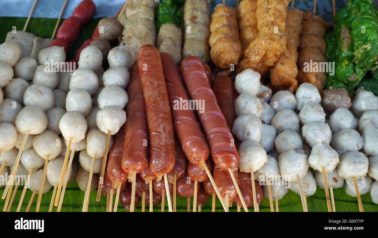 asian street food withfresh grilled meat Stock Photo - Alamy