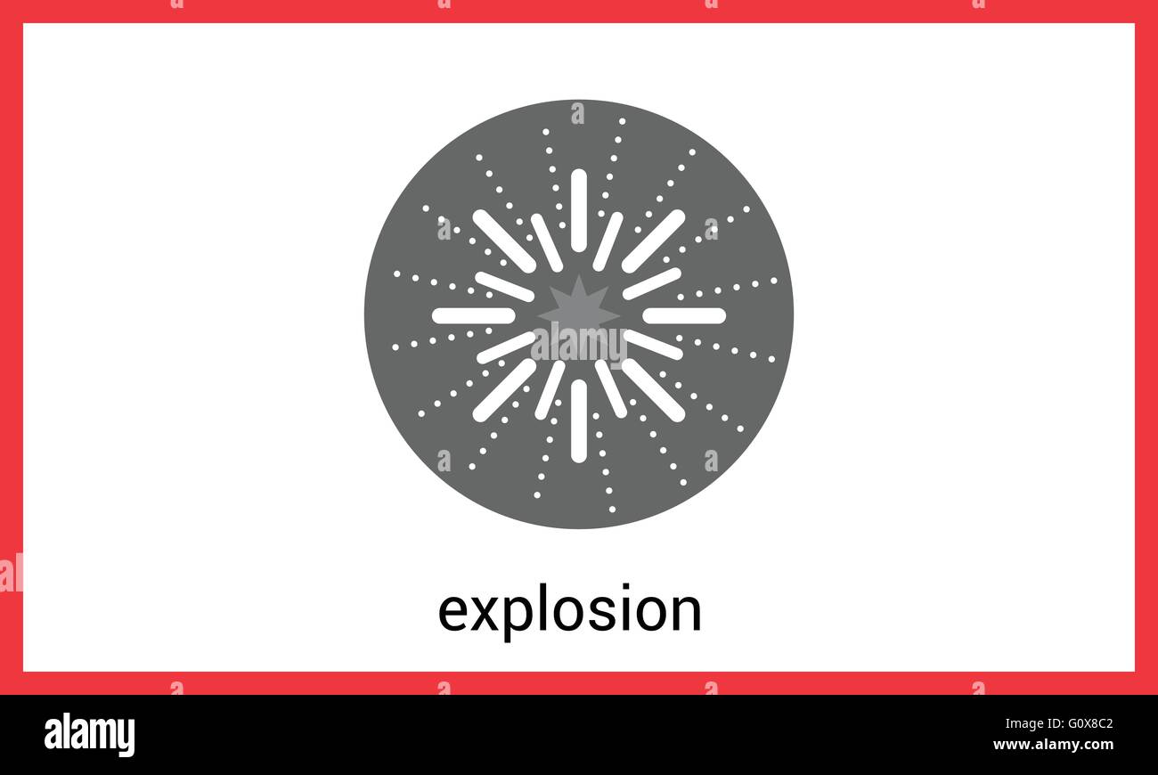 Explosion contour outline vector icon Stock Vector