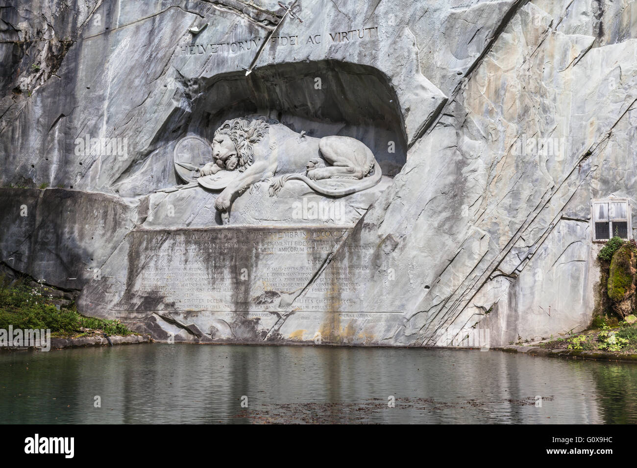 Famous Lion Monument in City of Lucerne, Switzerland Stock Photo