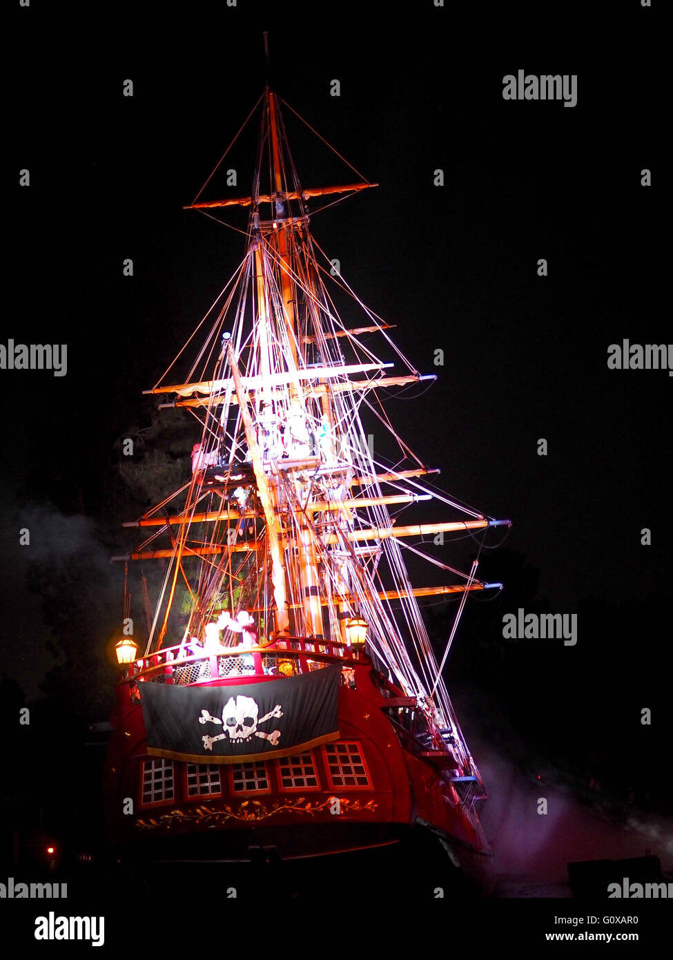 Pirate boat at Disneyland's Fantasia Stock Photo