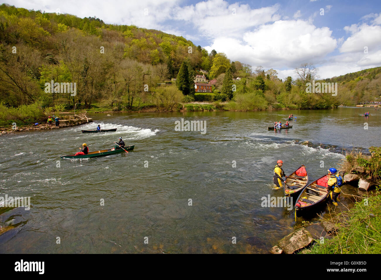canoeing on the river Wye, Symonds Yat Stock Photo Alamy