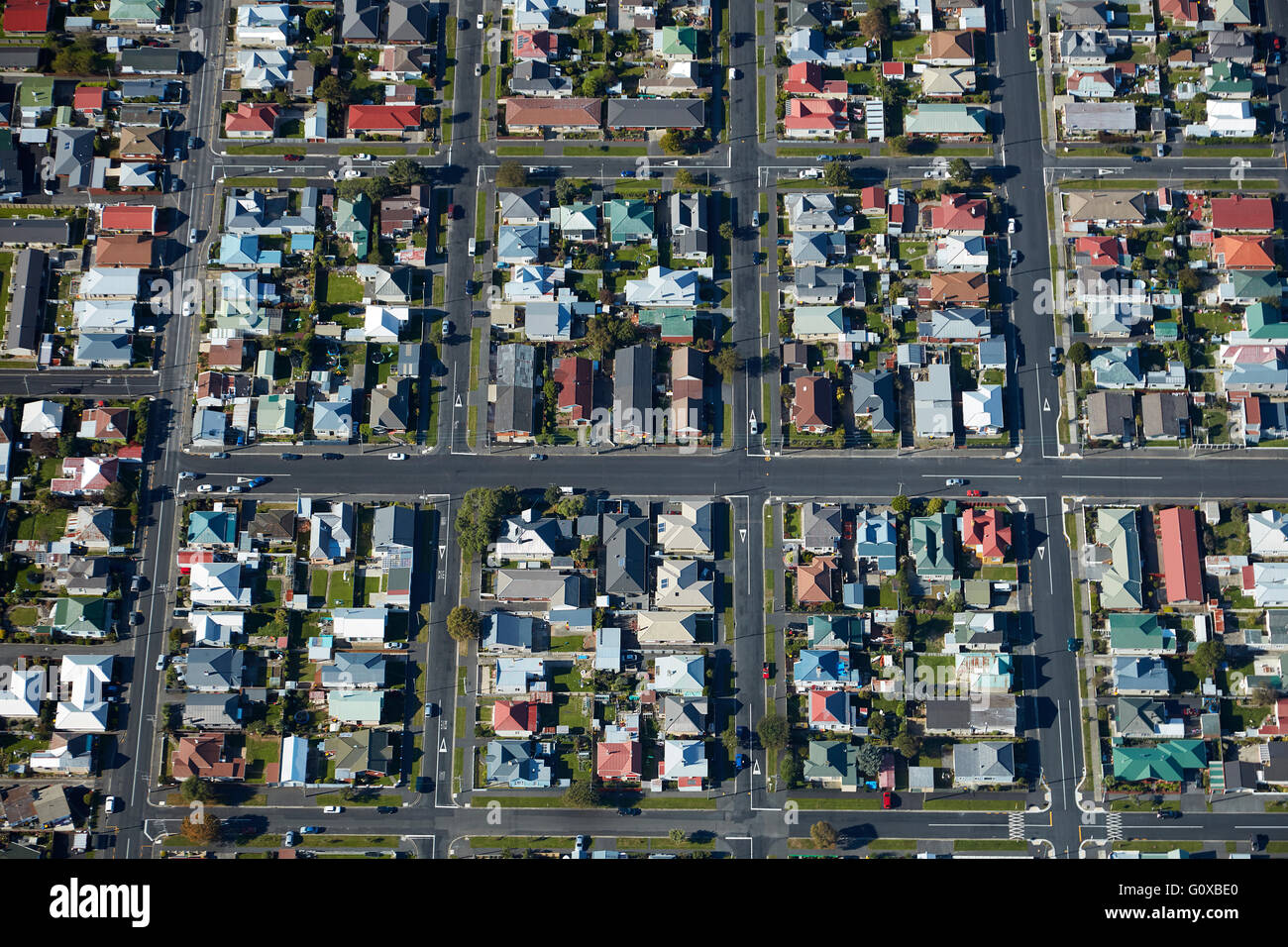 St Kilda, Dunedin, Otago, South Island, New Zealand - aerial Stock Photo