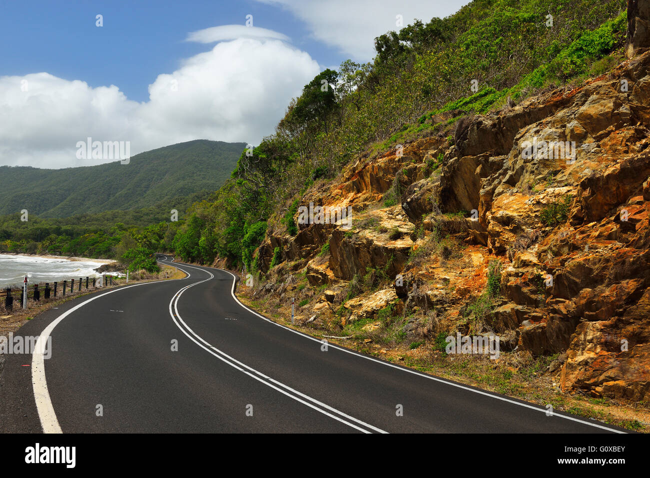 Winding Coastal Road, Captain Cook Highway, Queensland, Australia Stock ...