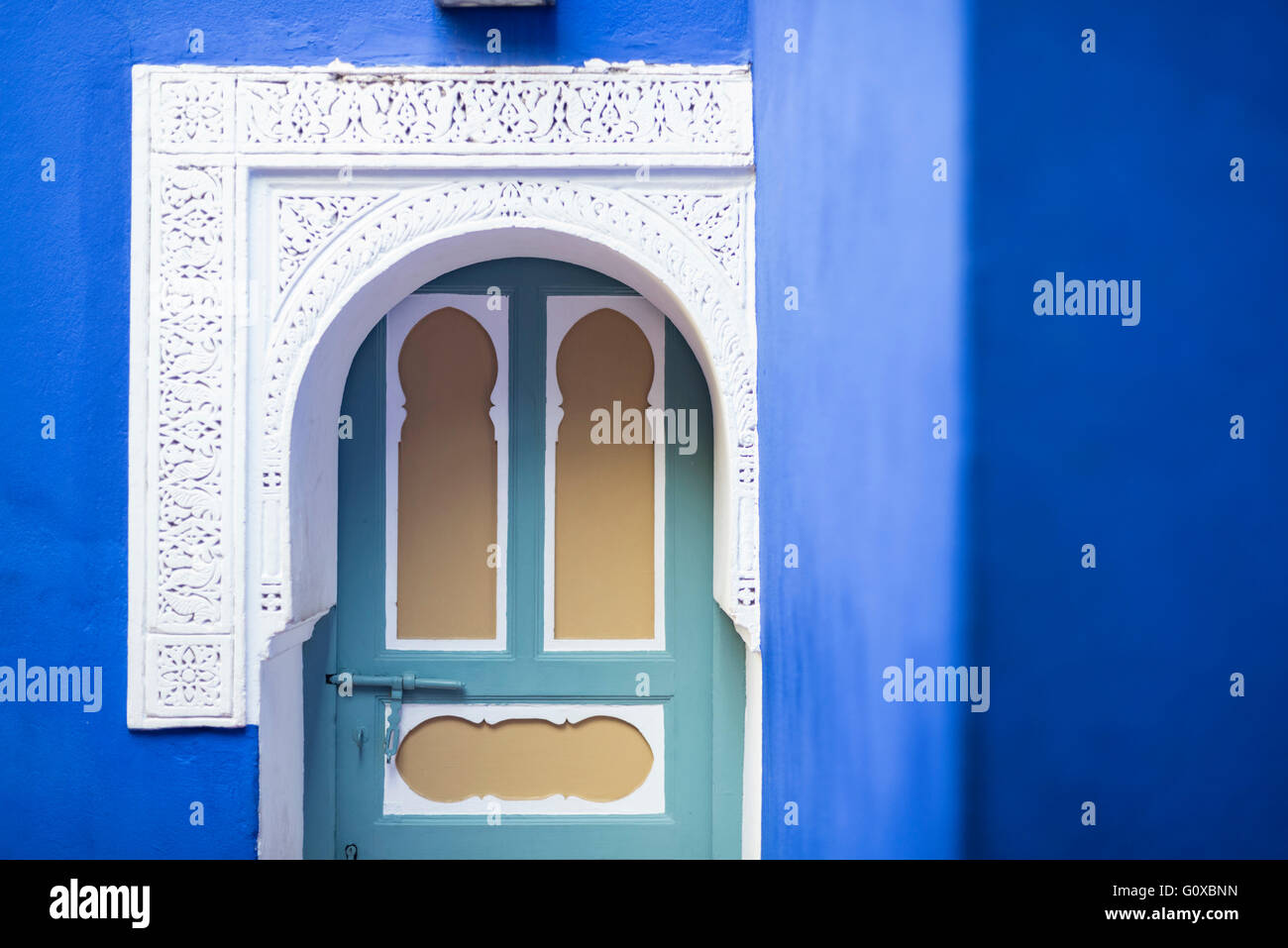 Close-up of building, Majorelle Gardens, Marrakesh, Morocco, North Africa, Africa Stock Photo