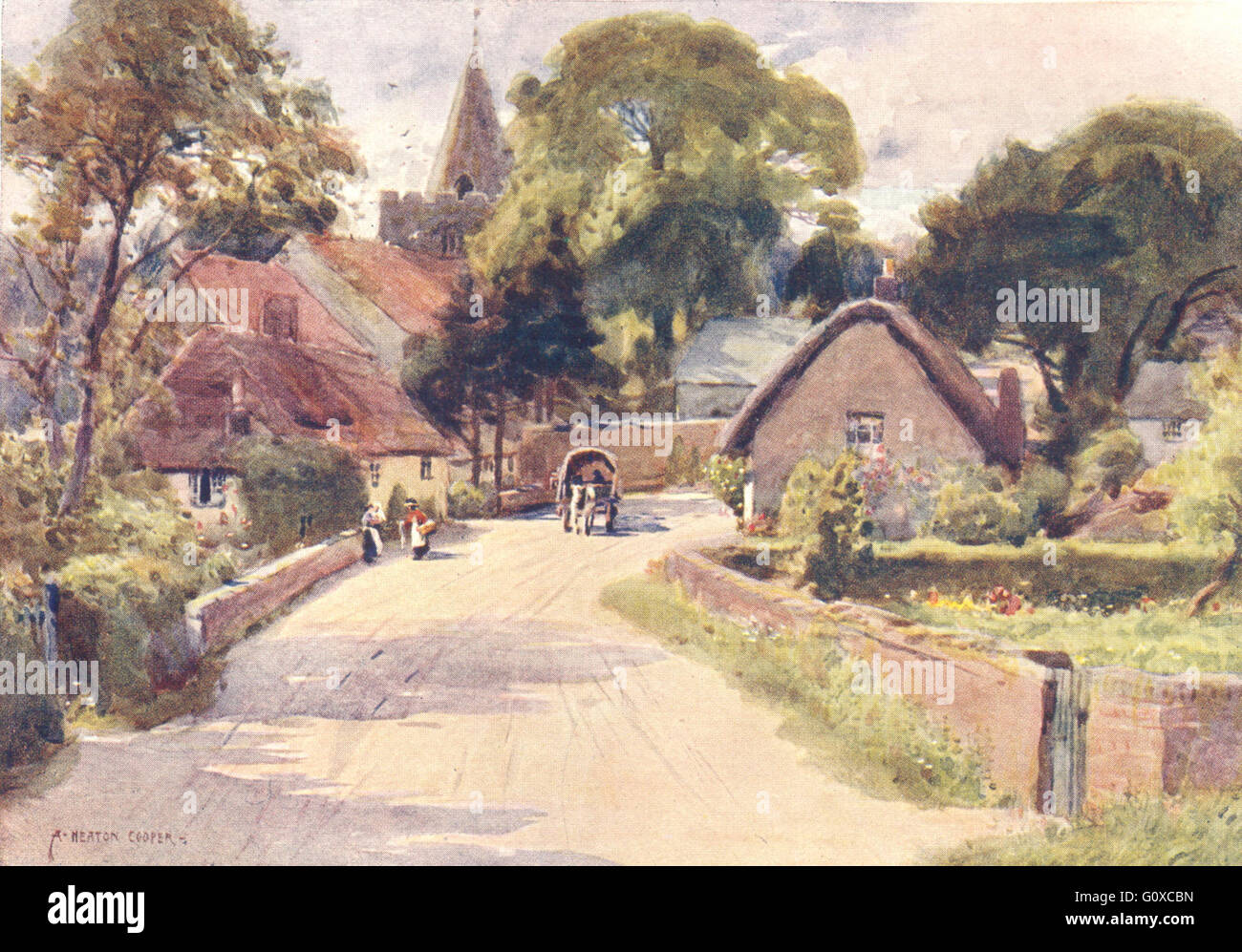 ISLE OF WIGHT Shalfleet, antique print 1908 Stock Photo Alamy