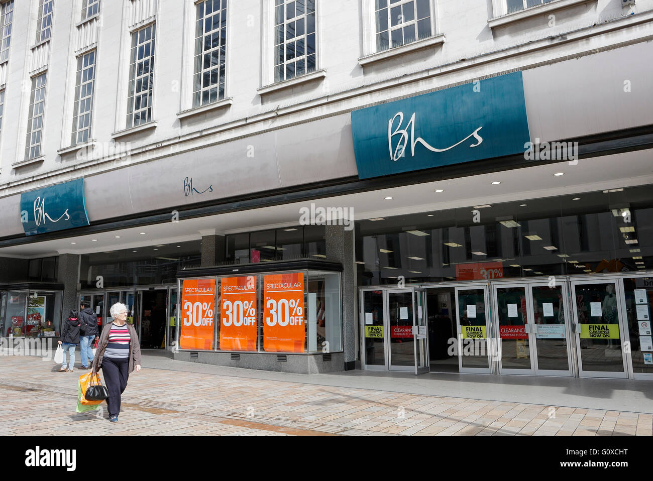 British Home stores closing down sale. Sheffield city centre, economic