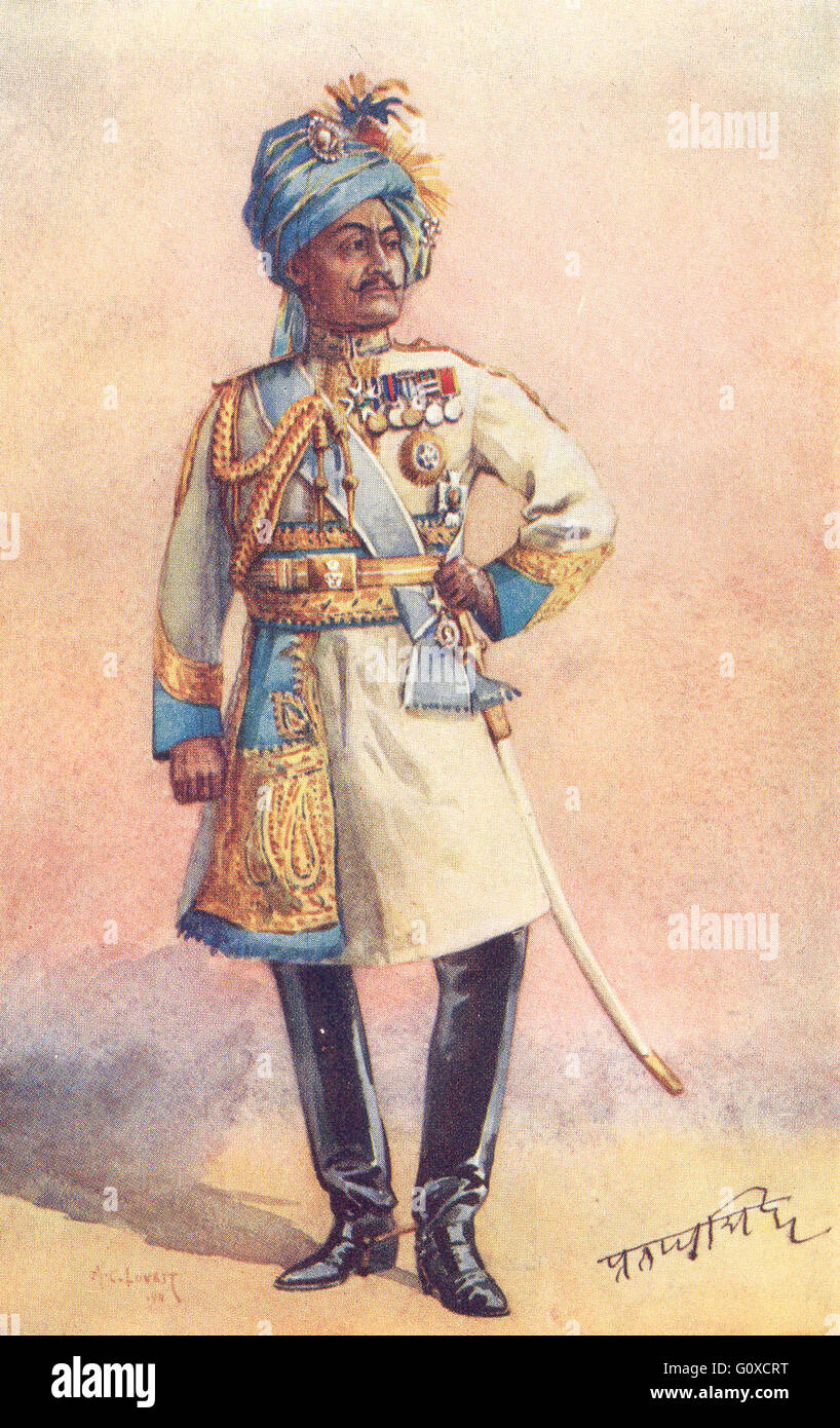 MAJ-GEN MAHARAJA PRATAP SINGH BAHADUR: Commandant Imperial Cadet Corps, 1911 Stock Photo