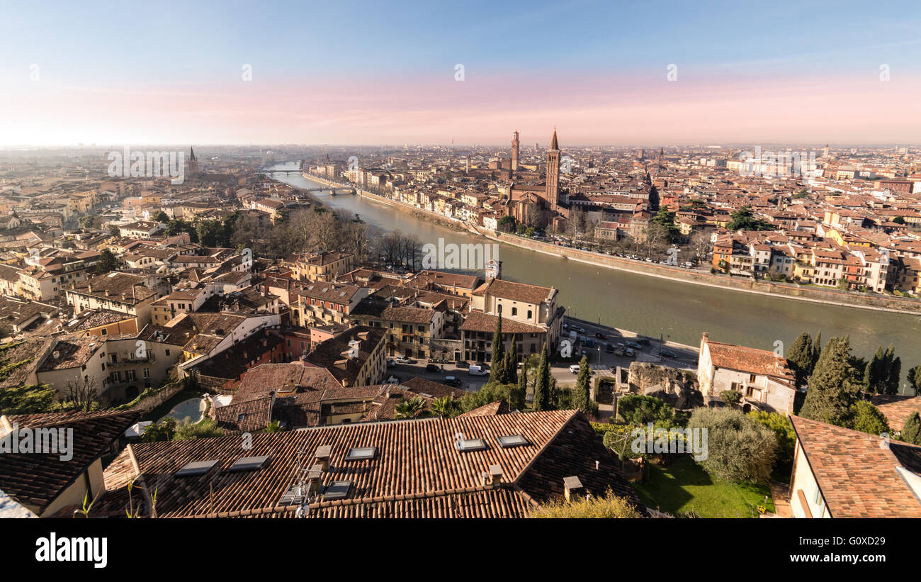 Panorama of Verona (Italy). The city of Romeo and Juliet view from the ...