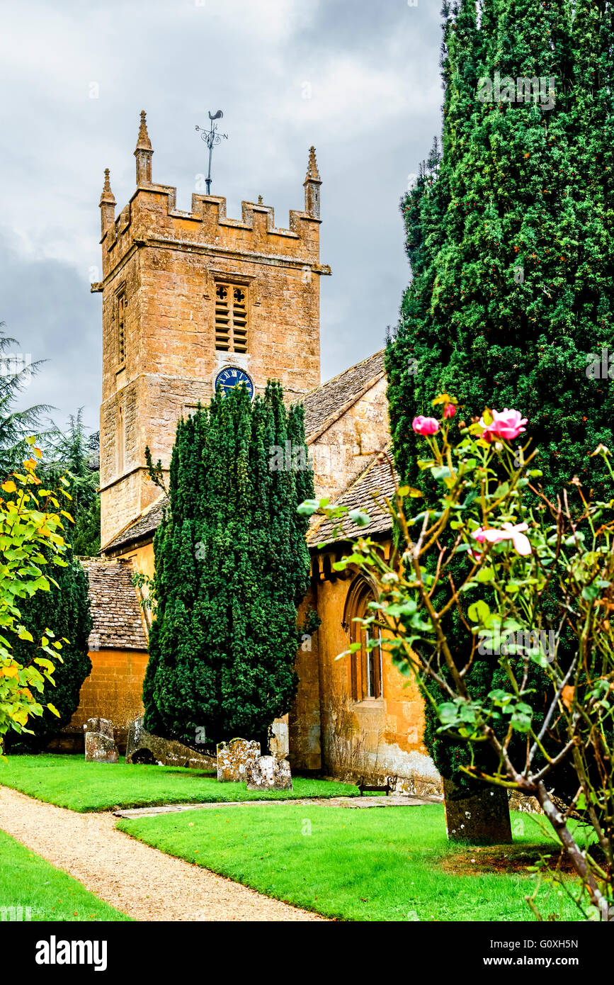 Stanway house, garden and church in Gloucestershire, England, UK Stock Photo