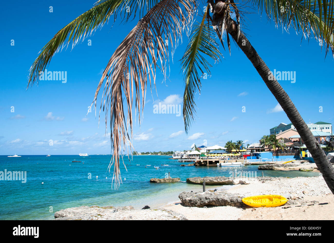 George Town coastline on Grand Cayman island (Cayman Islands). Stock Photo