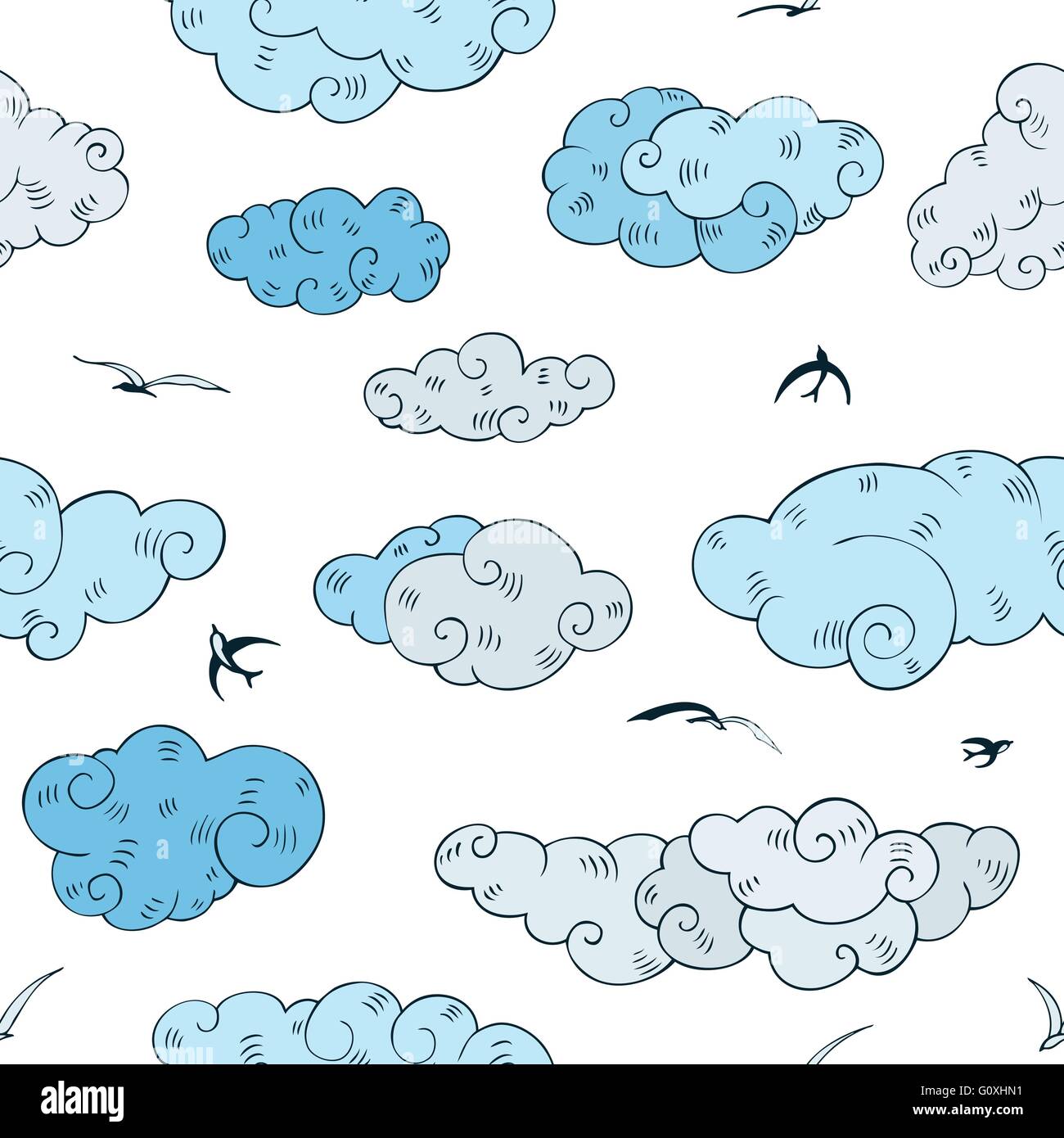 Blue Clouds, seamless pattern Stock Vector Image & Art - Alamy