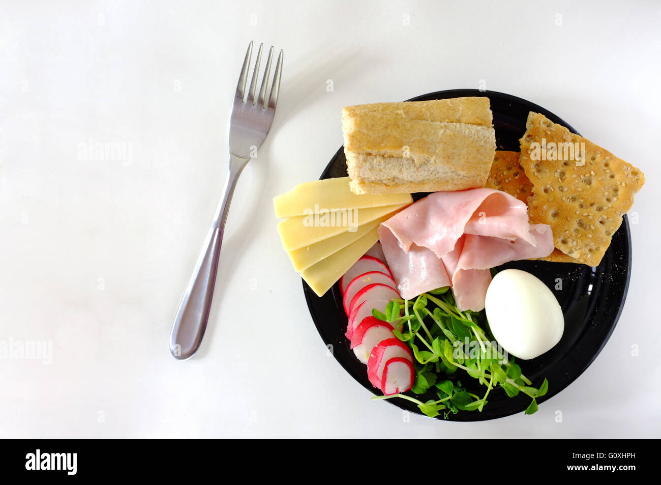 Scandinavian breakfast on black plate hi-res stock photography and images -  Alamy