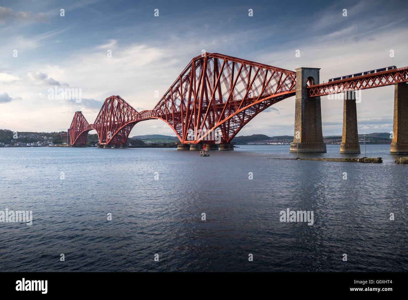 Forth Rail Bridge over the Firth of Forth, South Queensferry near Edinburgh, Lothian, Scotland Stock Photo