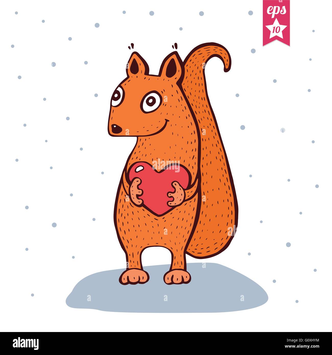 Cute Baby Squirrel with heart in hands Stock Vector Image & Art Alamy