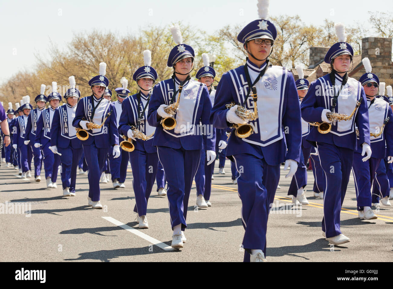 High school marching band at 2016 National Cherry Blossom Festival