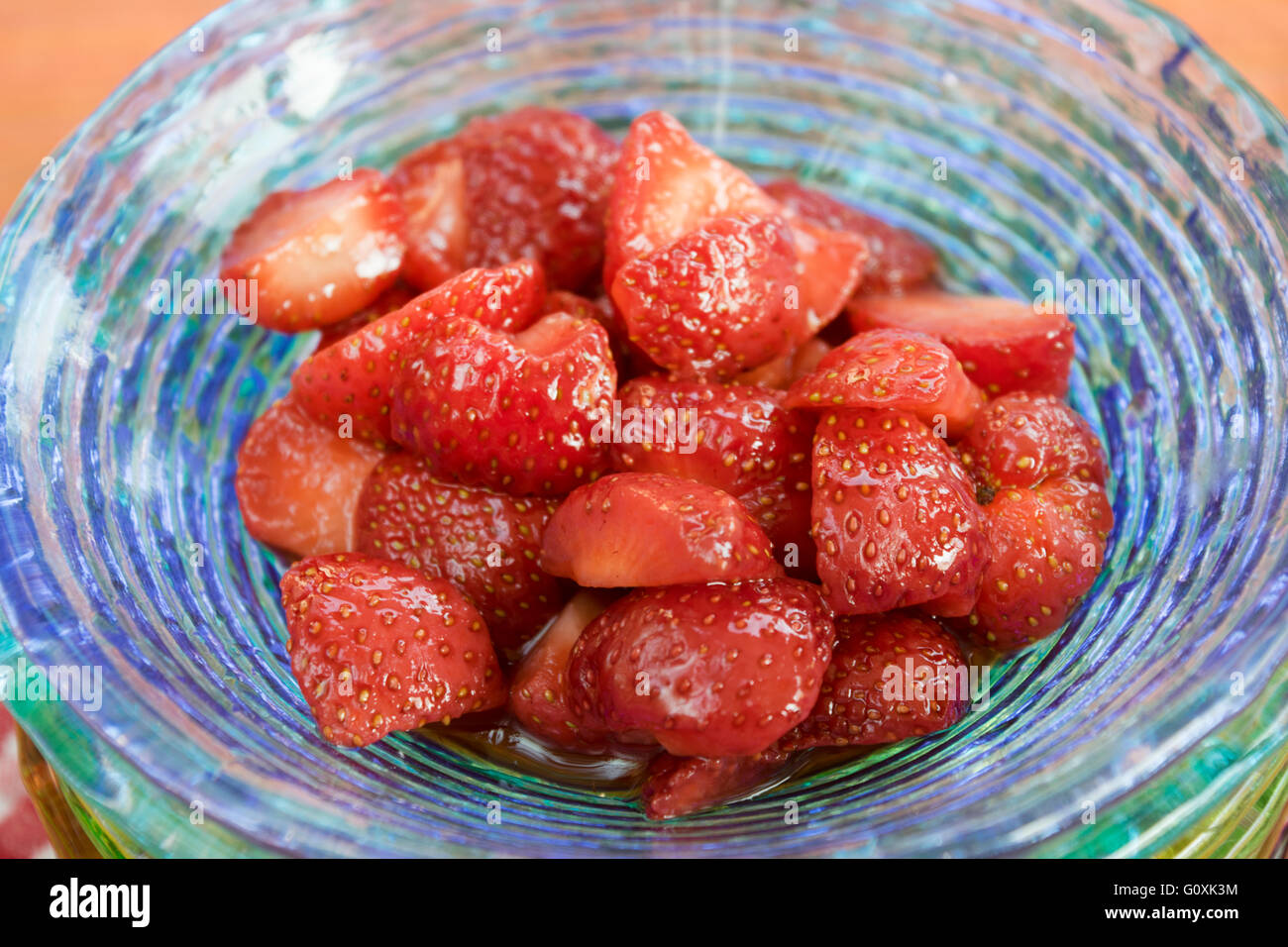 chopped strawberries salad Stock Photo
