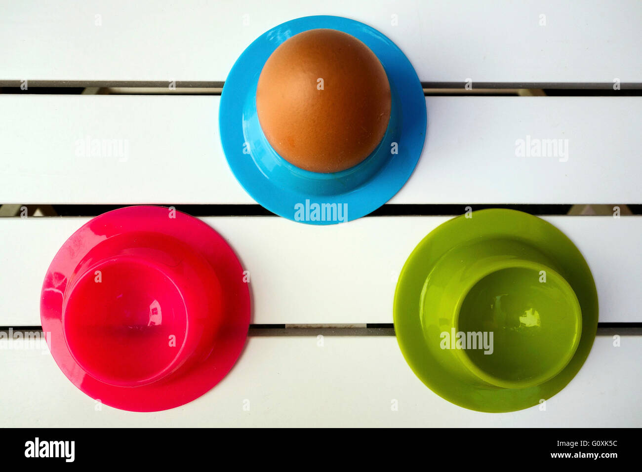 Plastic Egg Cups Stock Photo Alamy