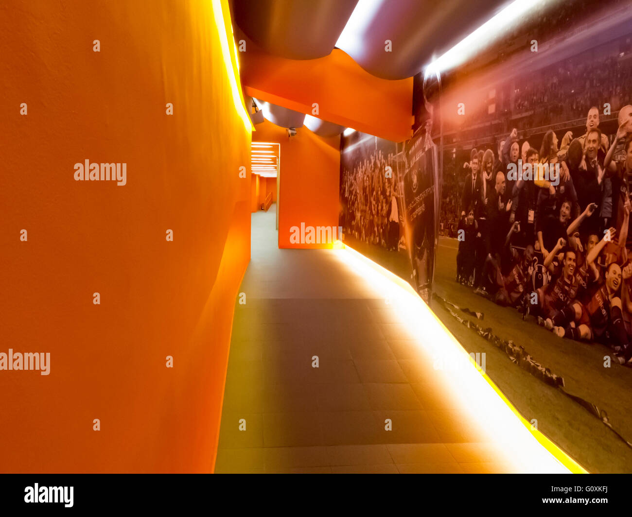 Corridor To The The Home Team Changing Room In Fc Barcelona