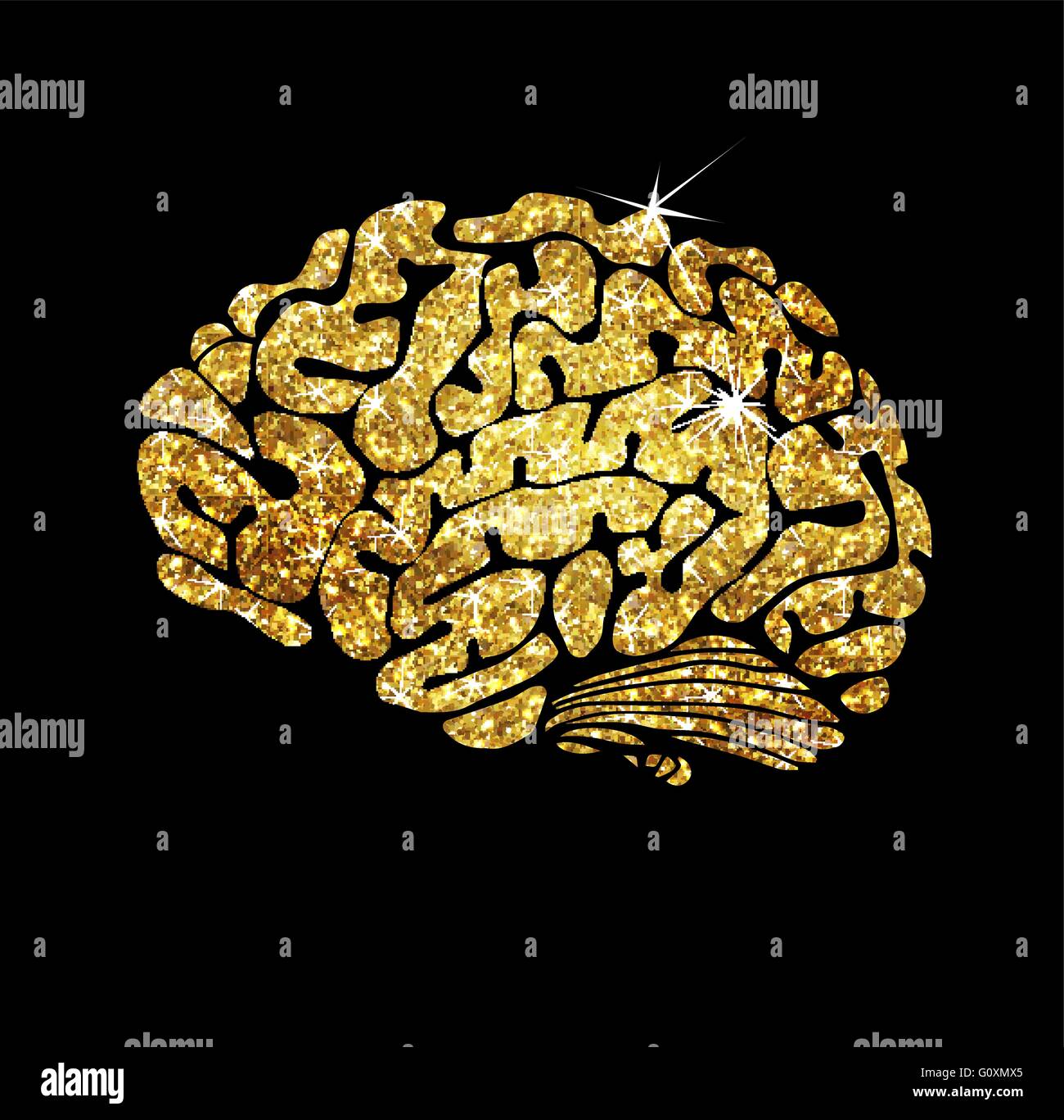 illustration of gold brain icon Stock Vector Image & Art - Alamy