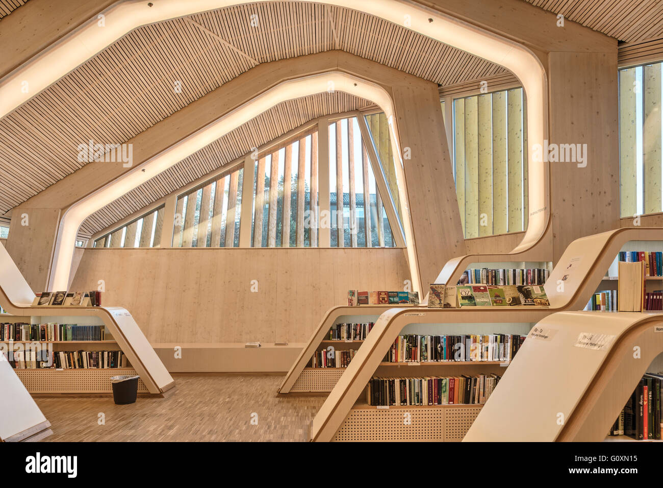 Wood Concrete And Curved Ceiling Stock Photos Wood