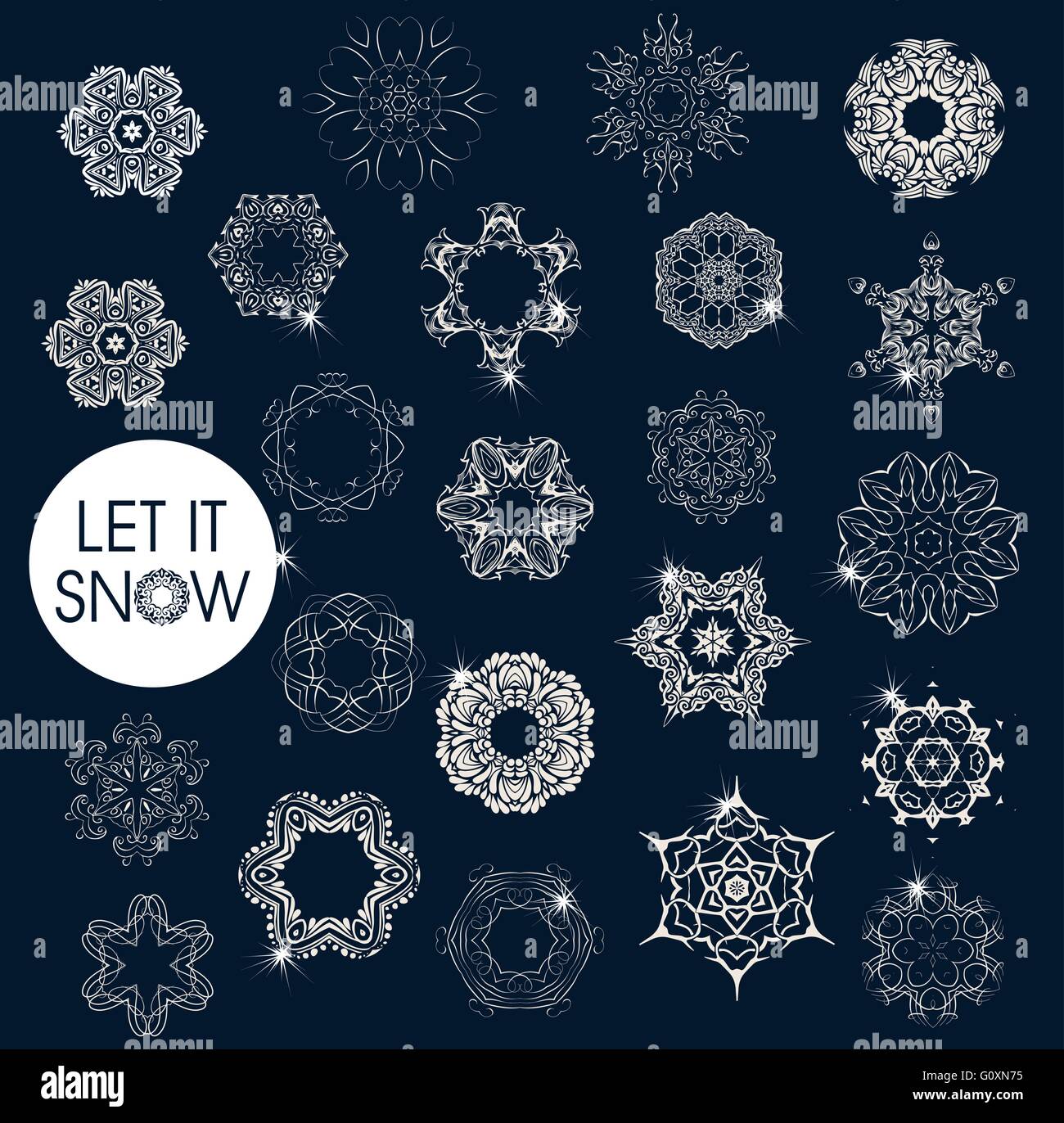 Collection of vector snowflakes Stock Vector Image & Art - Alamy