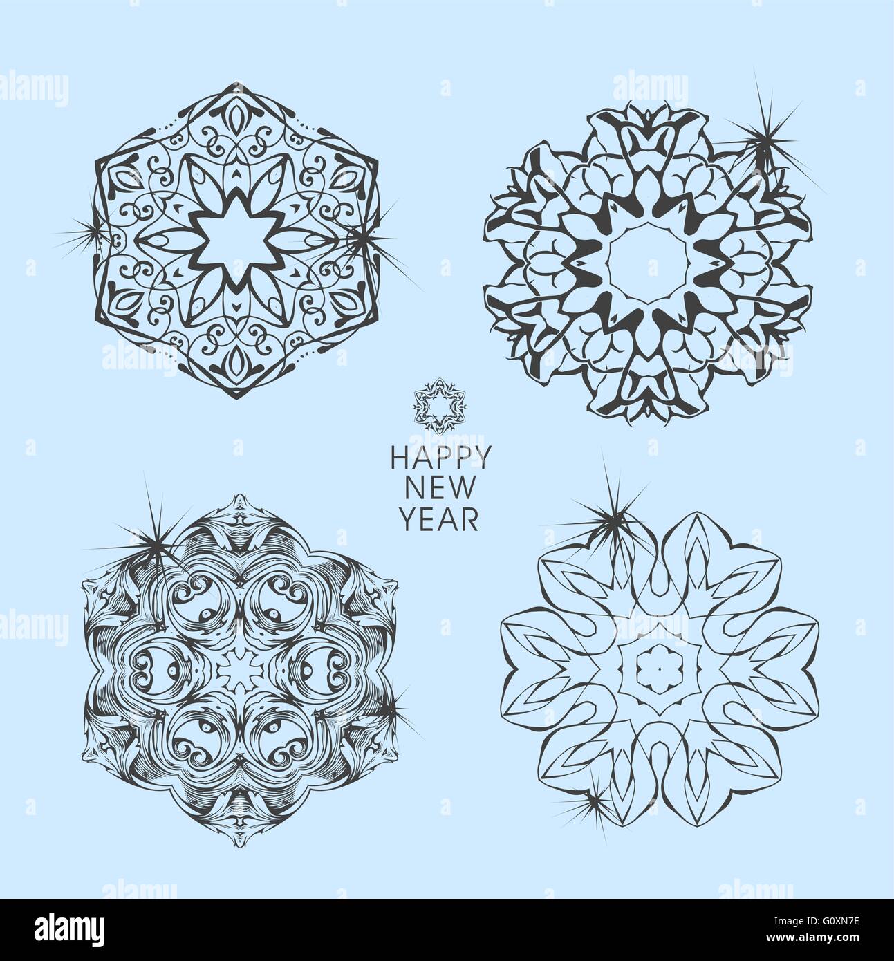 Collection of vector snowflakes Stock Vector Image & Art - Alamy