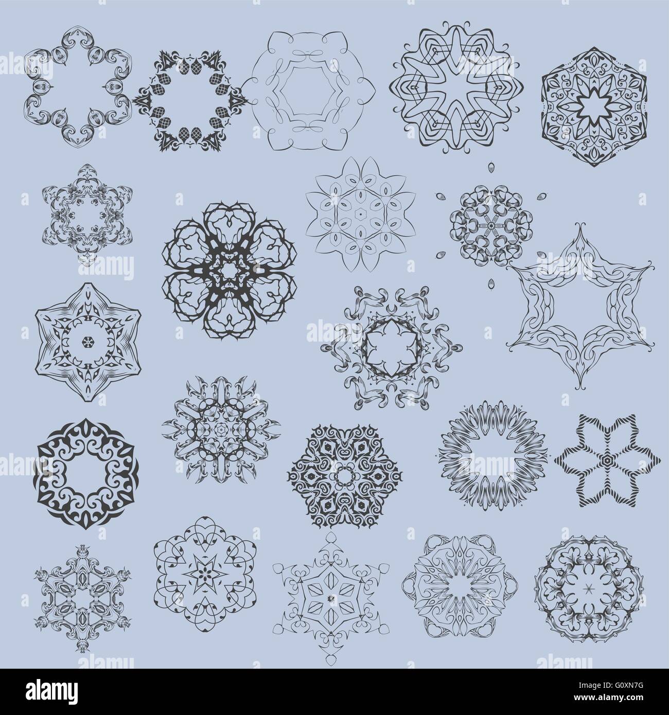 Collection of vector snowflakes Stock Vector Image & Art - Alamy