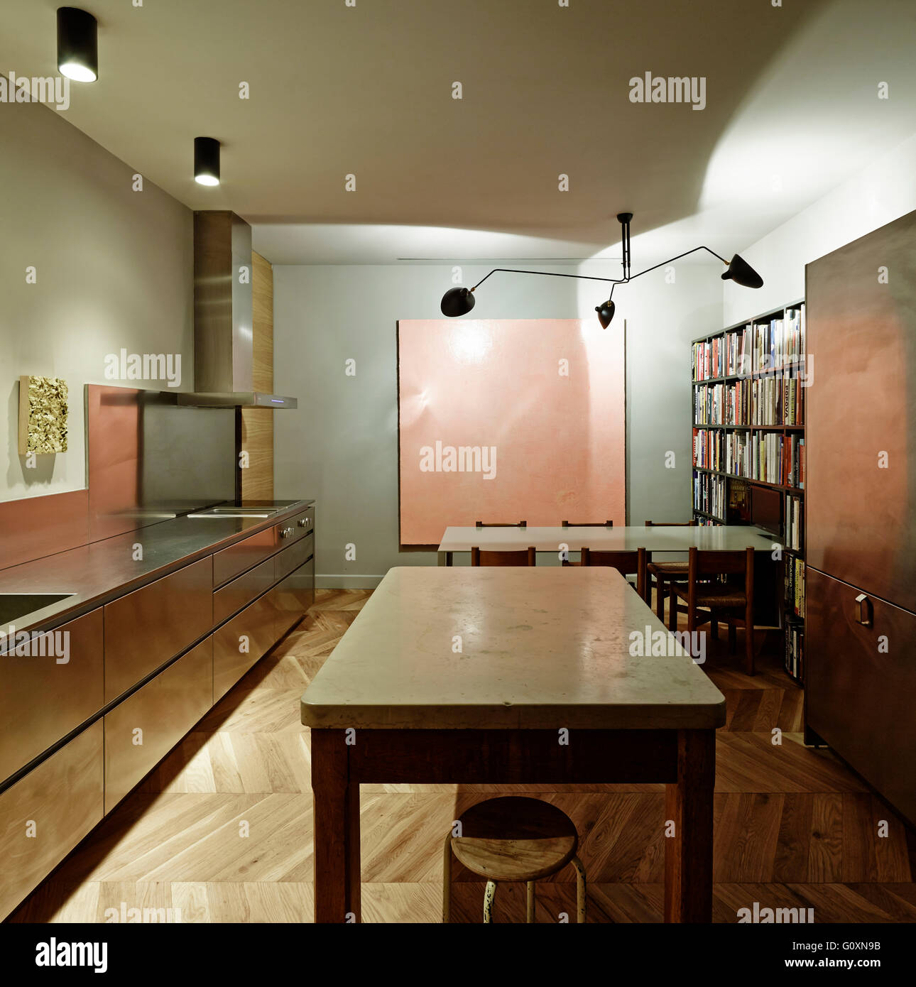 MA Apartment, Barcelona, Spain. Modern kitchen and tables with