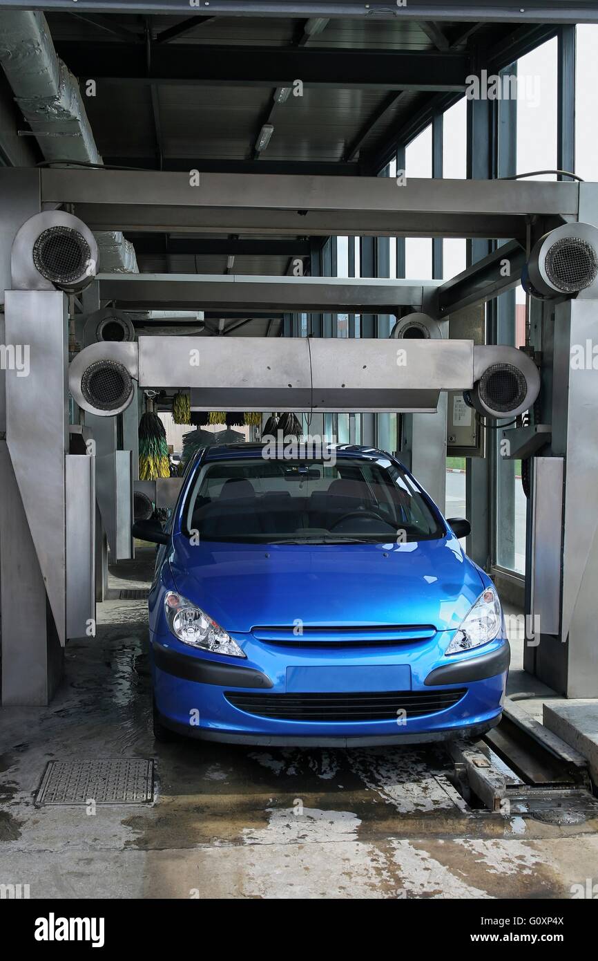 Going through car wash Stock Photo Alamy