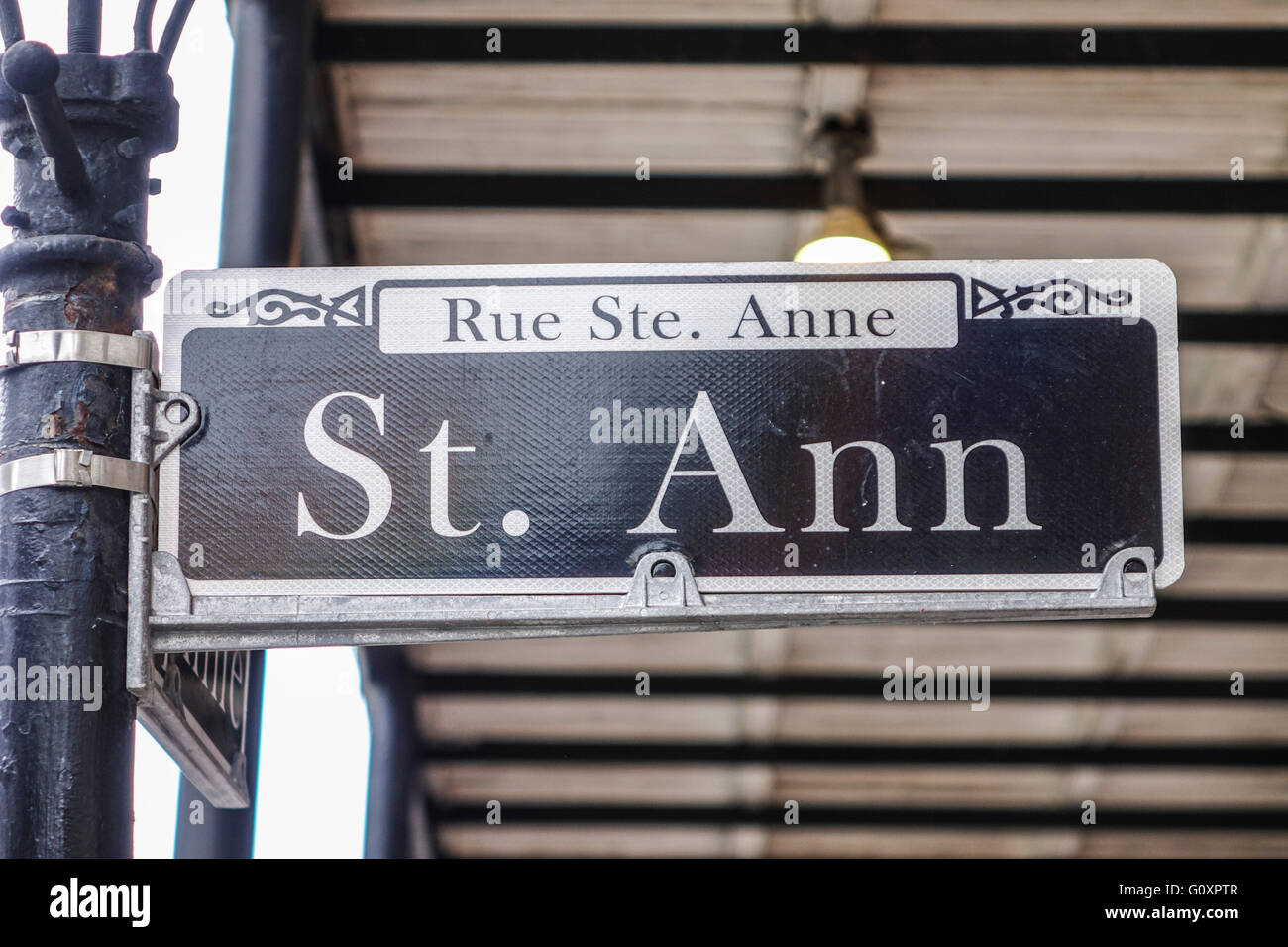 Street sign of St Ann Street at French Quarter Stock Photo Alamy