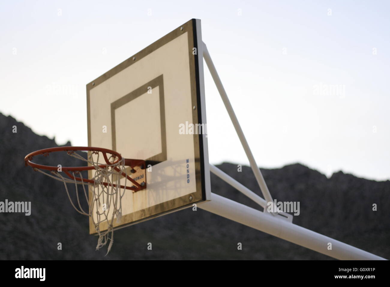 Basketball court in Mallorca spain summer hoop Stock Photo Alamy
