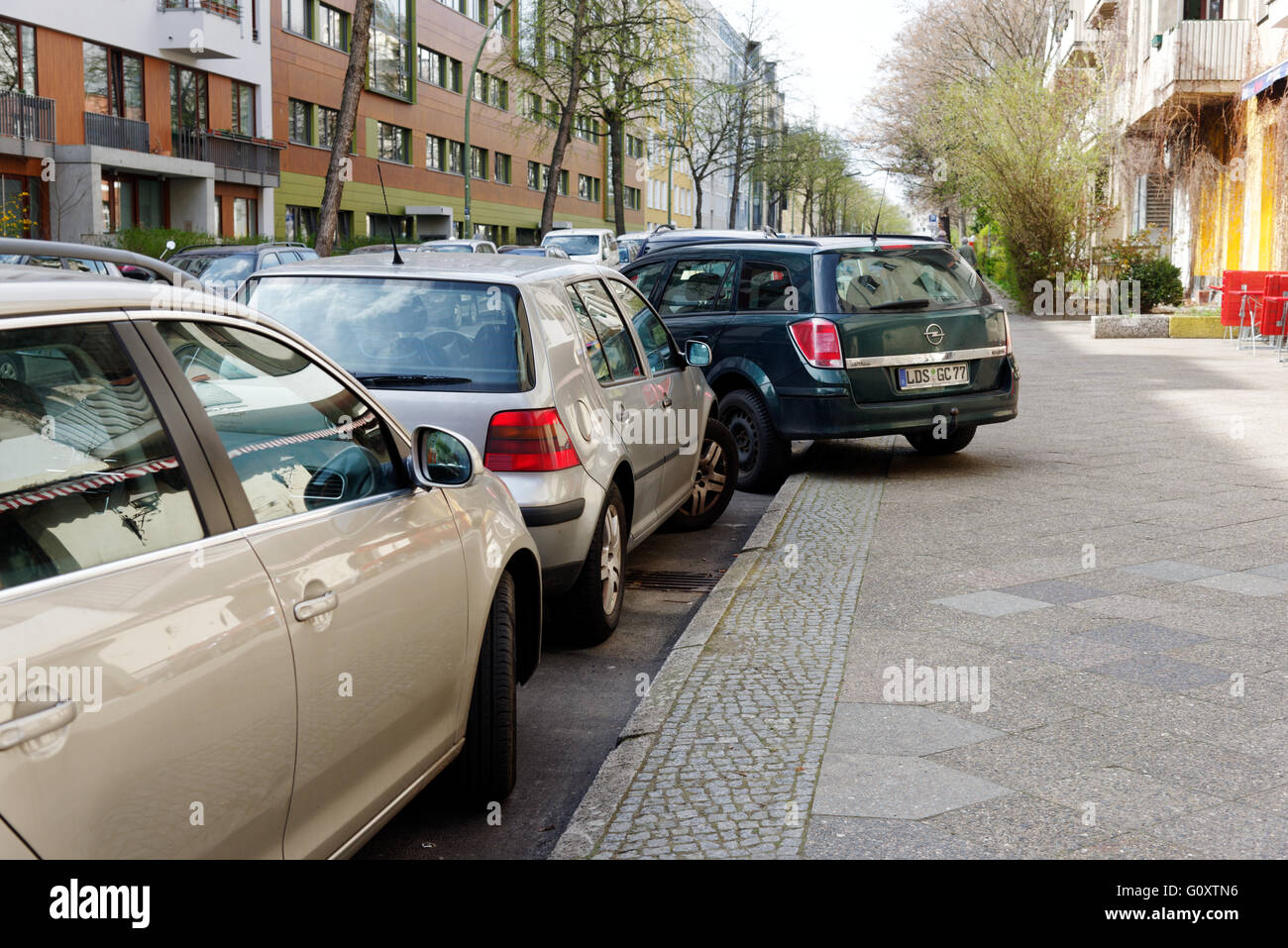 Bad parking in Berlin Stock Photo