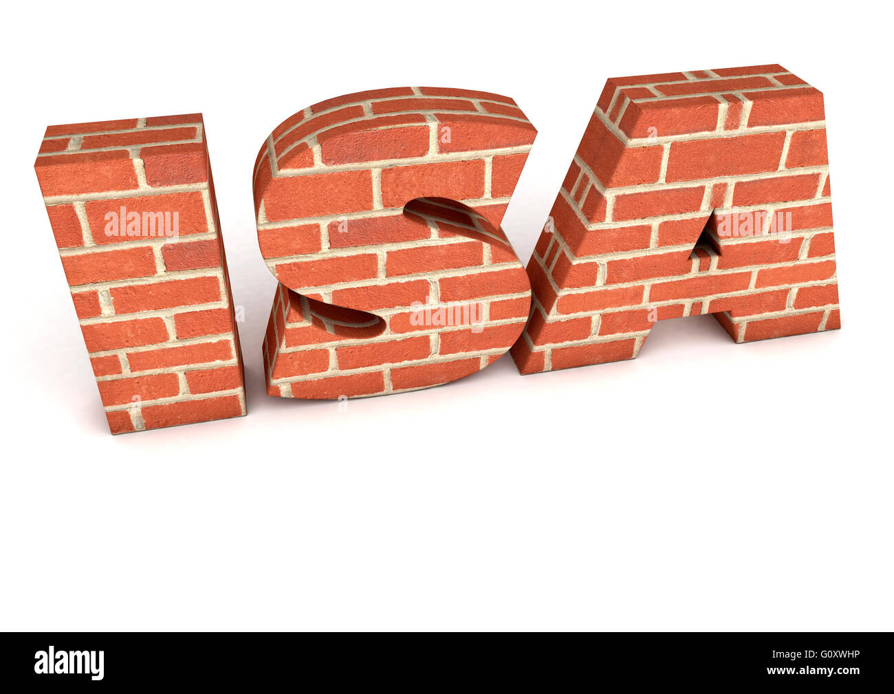 ISA CONCEPT in Bricks denoting the UK Government's HELP TO BUY SAVINGS ISA for first time buyers Stock Photo