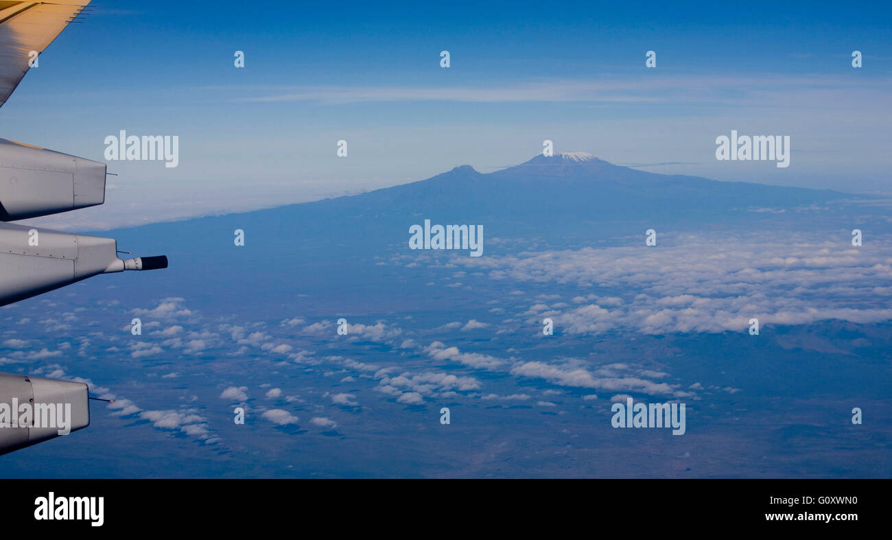 Aerial Of Mount Kilimanjaro Stock Photo