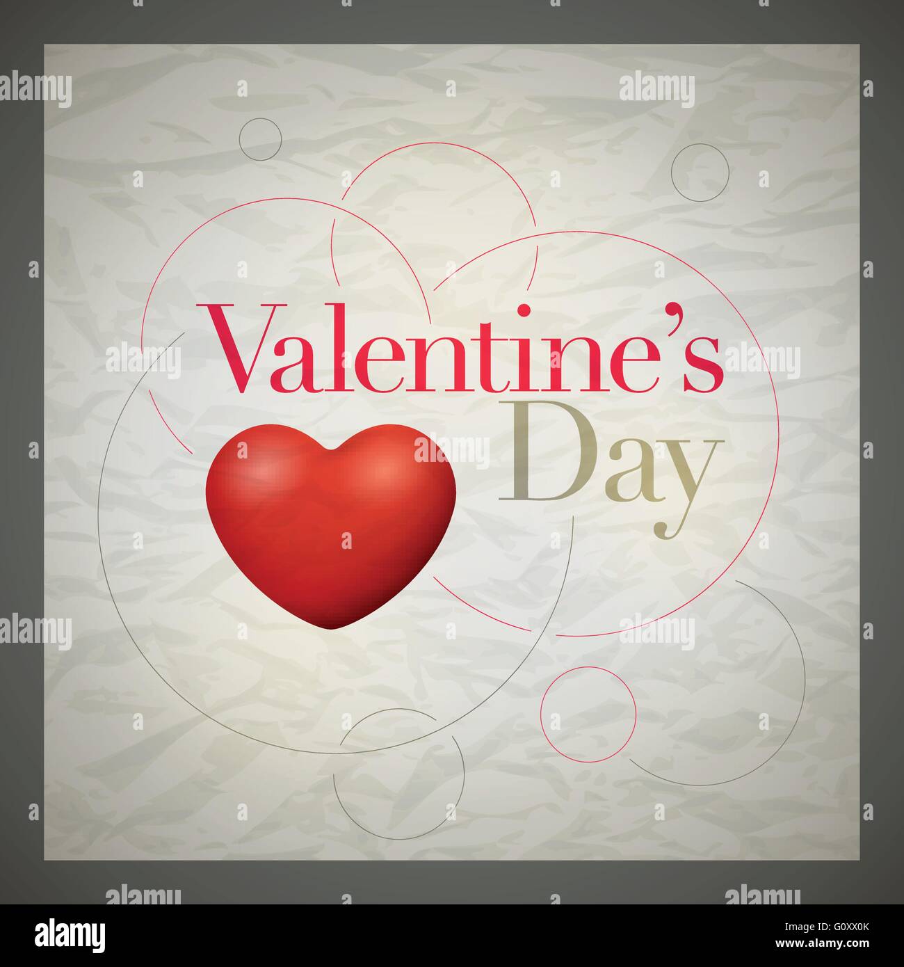 Vector retro Valentine's Day greeting card design template with ...