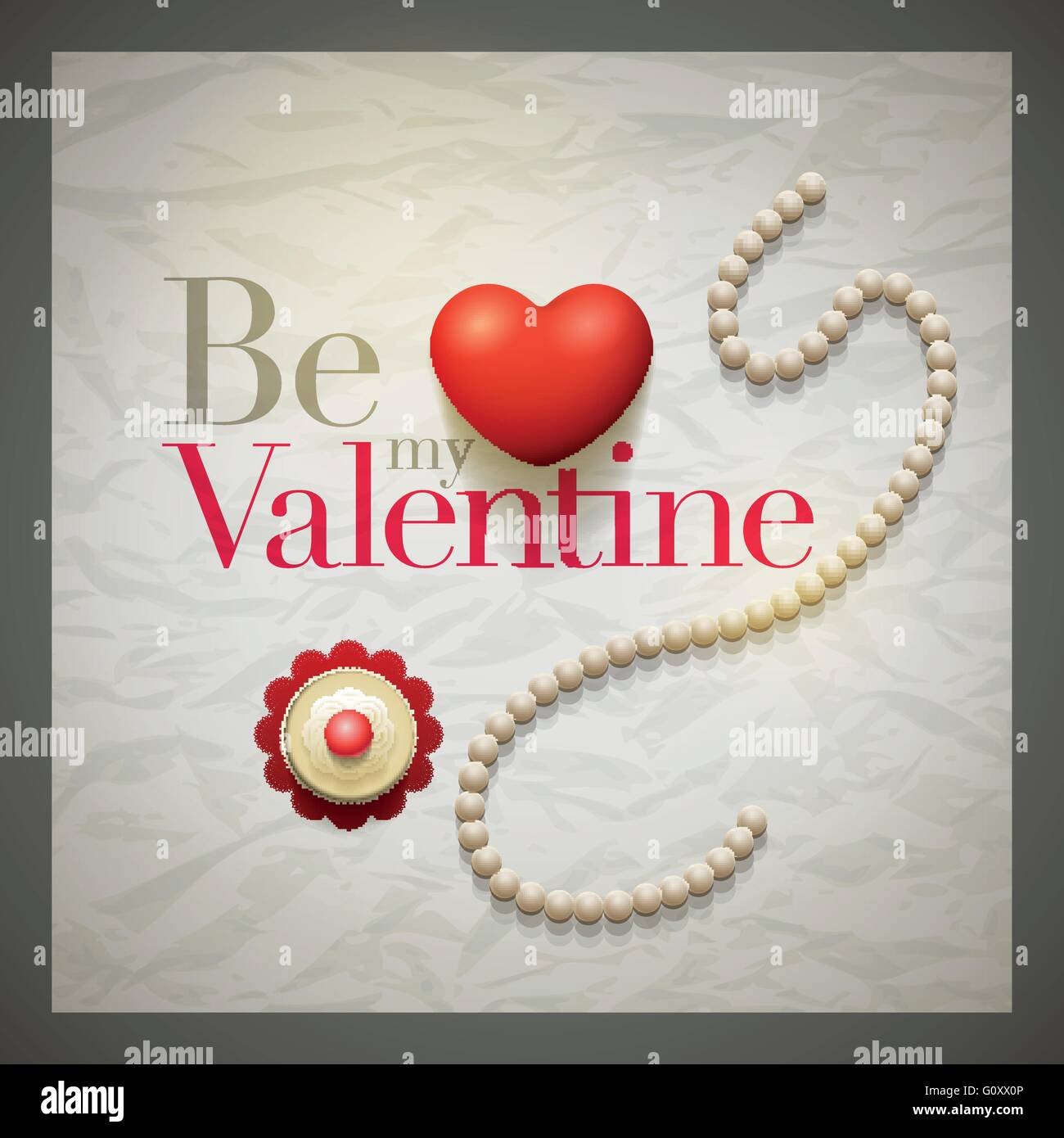 Vector retro Valentine's Day greeting card design template with ...