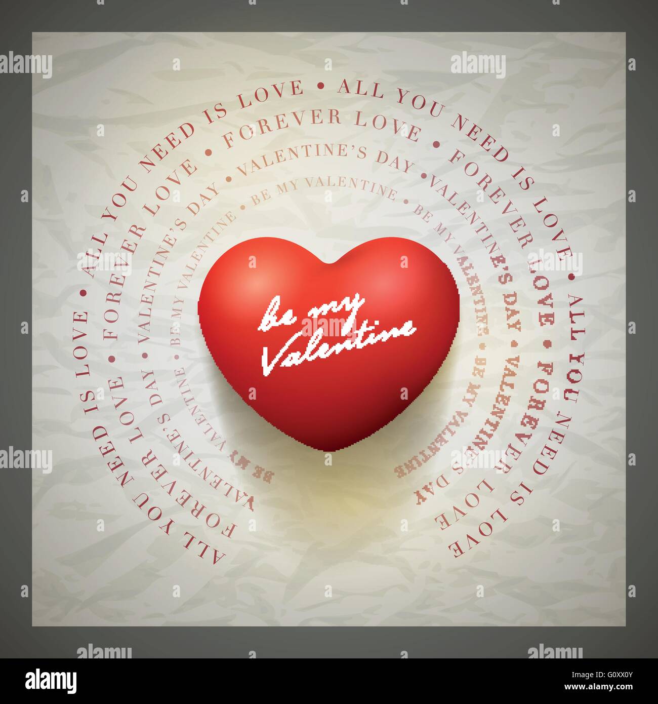 Vector retro Valentine's Day greeting card design template with ...