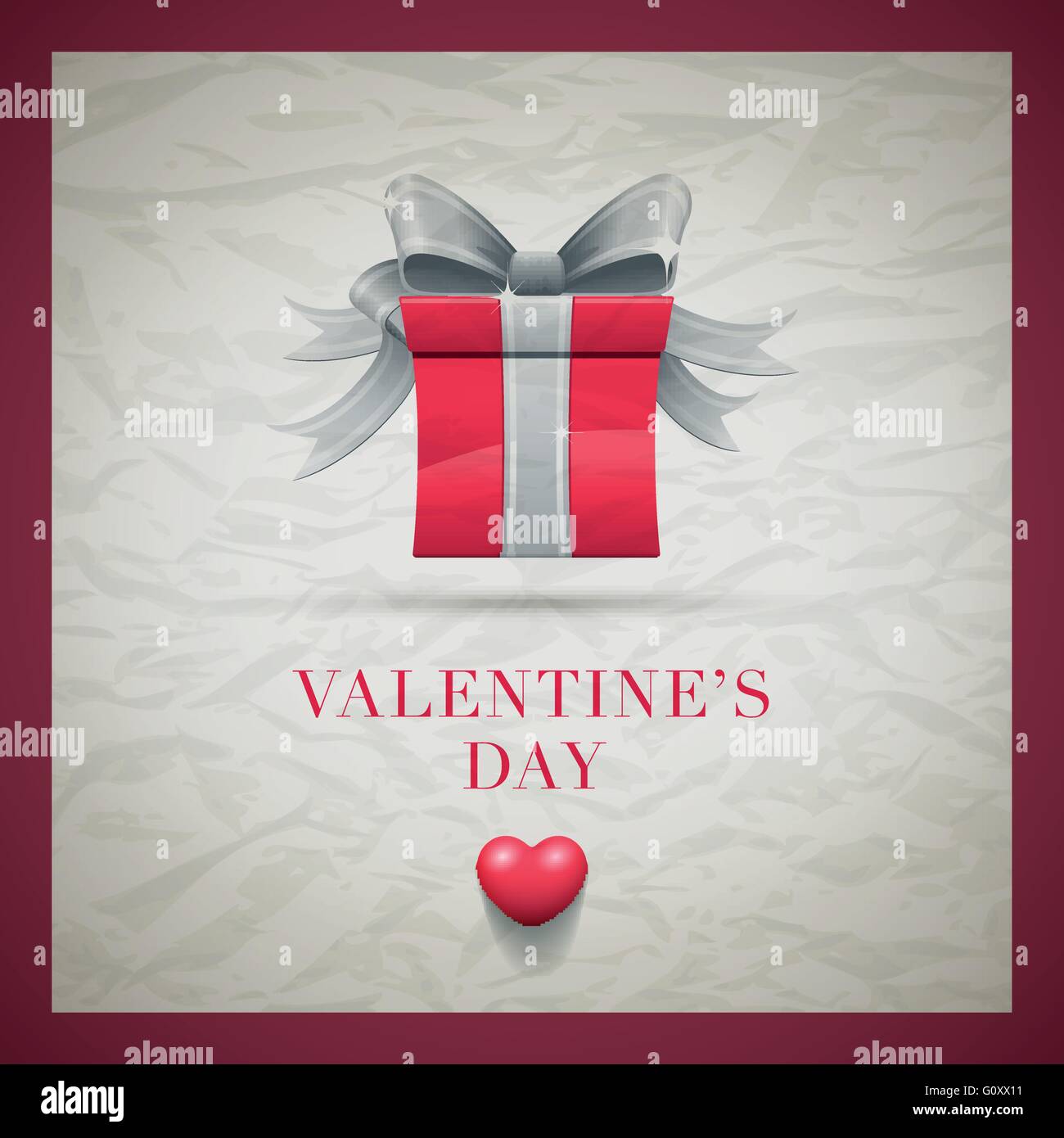 Vector retro Valentine's Day greeting card design template with ...