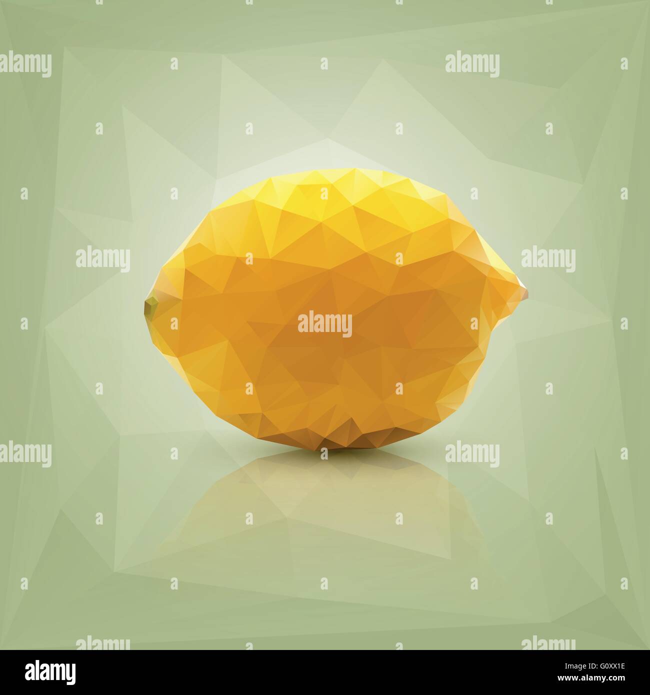 Triangle polygonal lemon illustration. Stock Vector