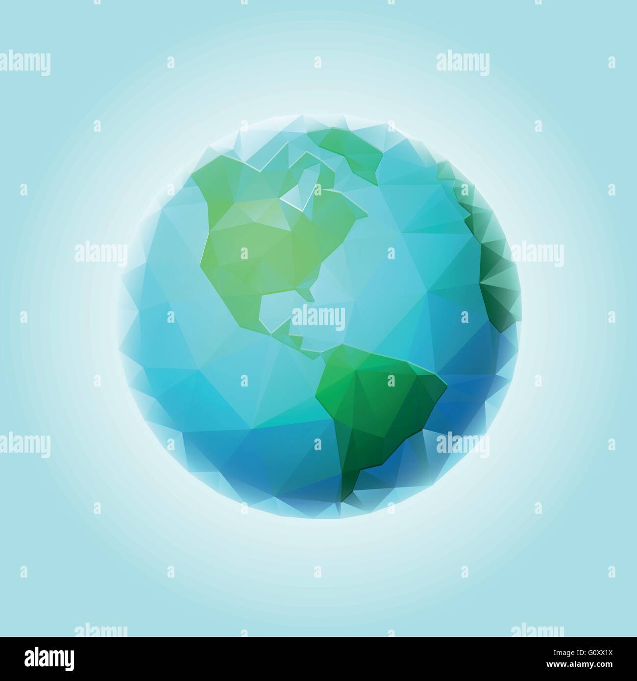 Vector polygonal world sphere. All elements are layered separately in vector file. Stock Vector
