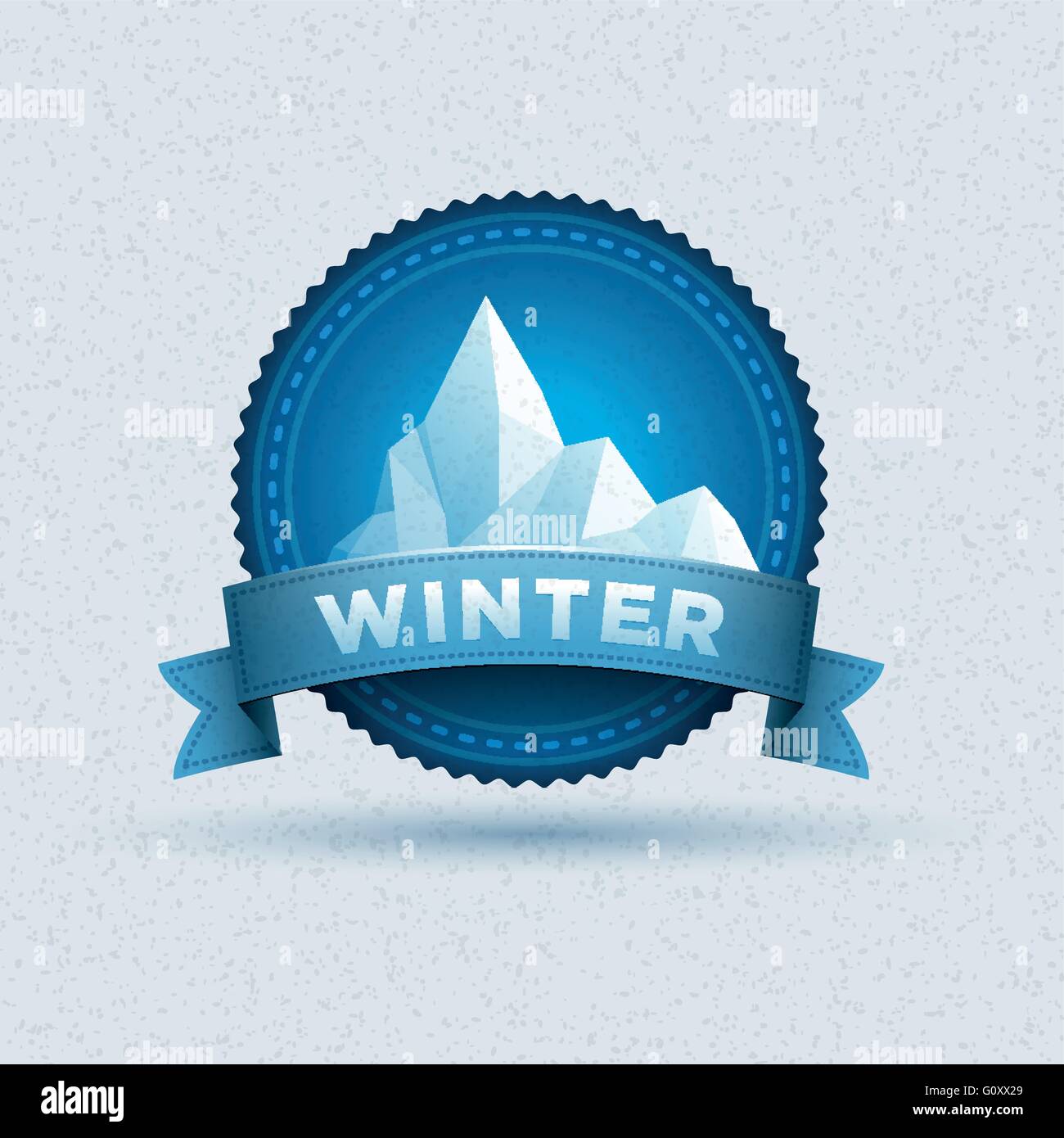 Vector design of winter badge. Elements are layered separately in vector file. Stock Vector